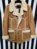 Vintage 70's Suede Leather Sherpa Wool Lined Jacket