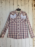 Unforgiven Upcycled Skull Cowboy Red Plaid Western