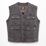 Vintage 90s Harley Davidson Denim Vest with Pockets