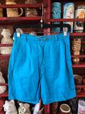 Vintage 60s Blue Belted High Waisted  Shorts