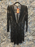 Vintage Black Lace Single Button Duster
