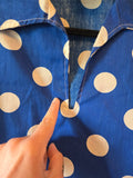 Odd Betties Vintage 80s Blue and White Polka Dot Shirt