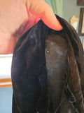 Vintage 30s Black Velvet Peter Pan Collar Dress
