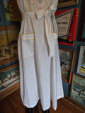 Vintage 70s Young Edwardian ivory yellow dress