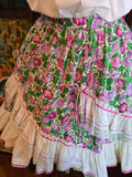 Vintage 90s Purple Morning Glory Square Dancing Skirt
