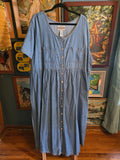 Vintage Volup 90s Denim Front Button Maxi Dress