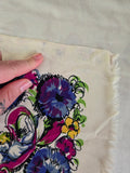 Vintage 30s blue purple yellow floral rayon scarf