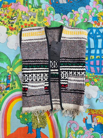 Vintage Green, Yellow, and Red Serape Vest