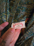 Vintage Volup Pastel Blue and Green Paisley Shirt Dress