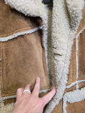 Vintage 70's Suede Leather Sherpa Wool Lined Jacket