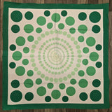 Vintage 60s Green Polka Dot Polyester Square Scarf