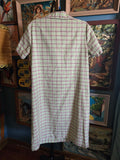 Vintage 50s Green and Brown Plaid Shirt Dress