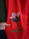 Vintage Volup Red house dress with Tulip