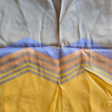 Vintage 70s Yellow Orange and Gray Chevron Silk Scarf