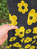 Vintage 60s black and yellow daisy dress