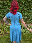 Vintage 1940 Blue Dress with Large Buttons