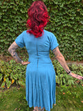 Vintage 1940 Blue Dress with Large Buttons