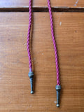 Reds Retro Gray Druzy Look Red Leather Bolo Tie