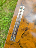 Vintage 70s Brown Marbled Wooden Box Purse with 'F'