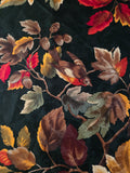 Vintage 70s Black Brown and Orange Fall leaf scarf
