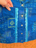Unforgiven Upcycled Blue Bird Sequin Denim Jacket