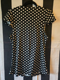 Gently Used Sourpuss Va Va Voom Black polka dot top