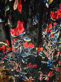 Gently Used Unique Vintage Floral & Butterfly Velvet Maxi