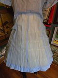 Vintage 50s Blue Sheer White Ruffle Collar Dress