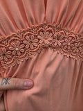 Vintage 70s Orange Angel Sleeve Maxi Dress