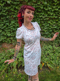 Vintage 60s White with Red Roses Mini Dress