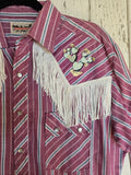 Unforgiven Upcycled Cactus Red Western with Fringe