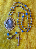 Abernathy's Blue Eye Rain Blue Rosary Necklace