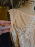 Vintage 50s Peach with White Lace Plaid Dress