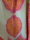Vintage 70s Yellow and Pink Kaftan