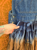 Unforgiven Upcycled Blue and Orange Tie Dye Overall Dress