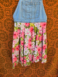 Unforgiven Upcycled Pink Floral Overall Dress