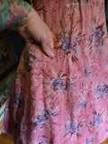 Vintage 50s Pink with Purple Floral Print Sun Dress