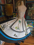 Vintage 60 Mexico souvenir palm tree circle skirt dress