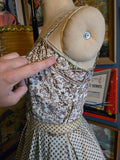 Vintage 50s Shirley Lee Metallic Copper Dress