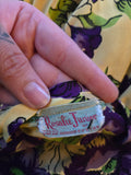 Vintage 40s yellow & purple floral rayon dress