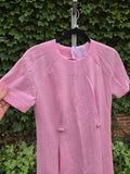 Vintage 60s Pink Double Knit Polyester Dress