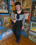 Vintage 80s Black & White Houndstooth Jumpsuit