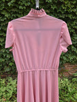 Vintage 70s Pink Lace Ruffle Dress