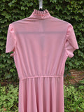 Vintage 70s Pink Lace Ruffle Dress