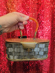 Vintage Vinyl and Aluminum Box Bag