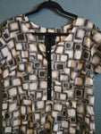 Vintage White and Black Square Print Dress