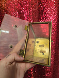 Vintage Clear White lucite purse with metal frame