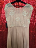 Vintage 50s Dusty Rose Lace Maxi Dress