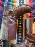 Vintage 70s Brown Leather Biker Boots Men's 11