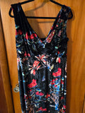 Gently Used Unique Vintage Floral & Butterfly Velvet Maxi